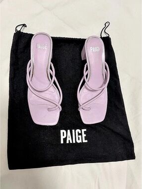 PAIGE Vanessa Sandal Strappy Block Heel Sandals in Lilac .
